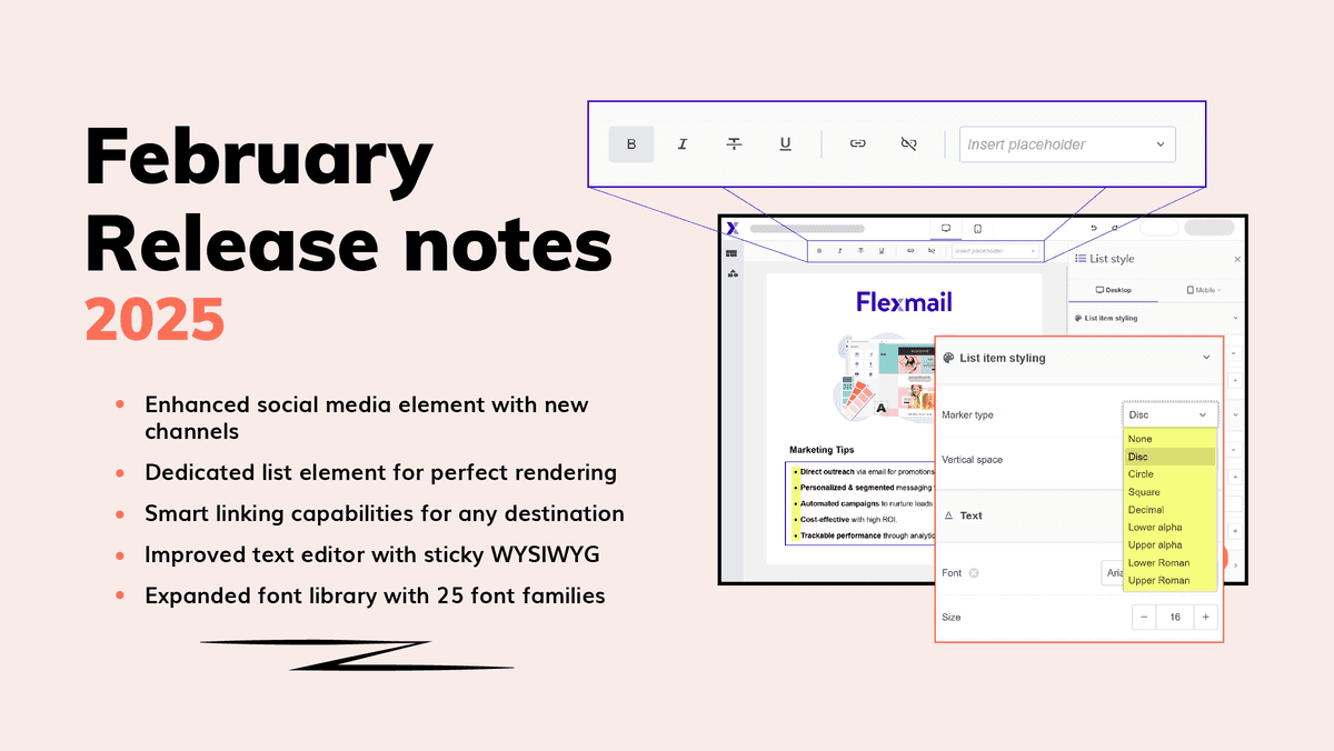 February 2025 release notes: Elevating email design