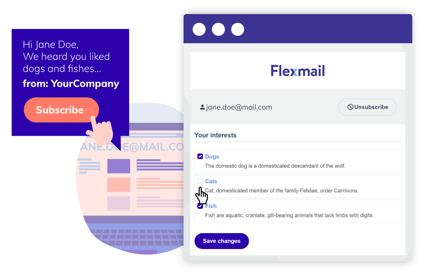 Personalised mailing with segments