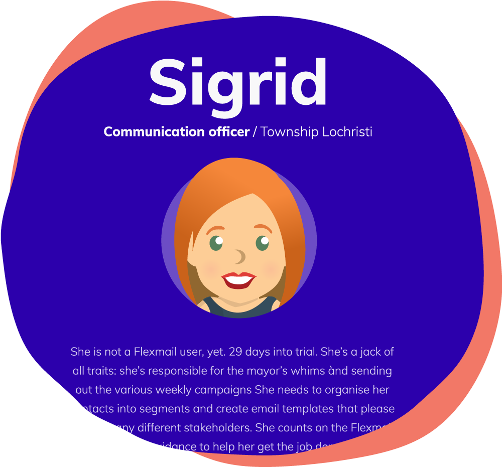 Example persona of the fictional person Sigrid, communication officer at the township Lochristi